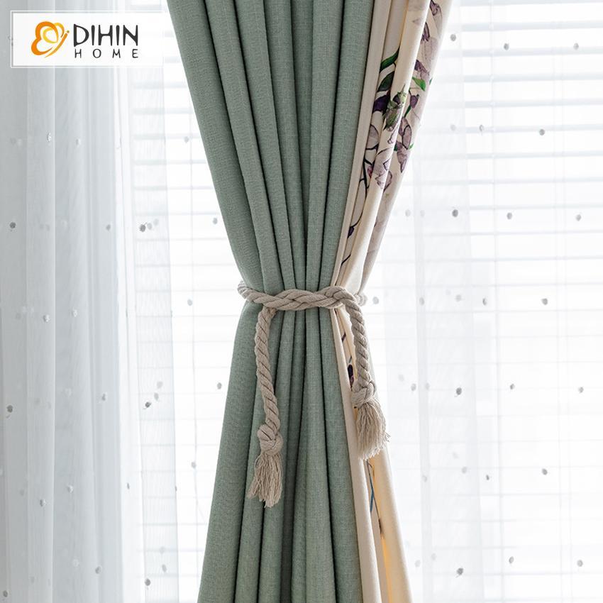 DIHIN HOME Pastoral Flowers Spliced Curtains，Blackout Grommet Window Curtain for Living Room ,52x63-inch,1 Panel Roman Shades Curtains Window Blinds custom curtains blackout curtains curtains for living room sheer curtains curtain fabric linen curtains kitchen curtains velvet curtains pinch pleat curtains bay window curtains outdoor curtains pleated curtains floral curtains dining room curtains kitchen valances drapes for bedroom patio curtains nursery curtains grommet curtains