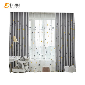 DIHIN HOME Pastoral Forest Embroideried,Blackout Grommet Window Curtain for Living Room ,52x63-inch,1 Panel Roman Shades Curtains Window Blinds custom curtains blackout curtains curtains for living room sheer curtains curtain fabric linen curtains kitchen curtains velvet curtains pinch pleat curtains bay window curtains outdoor curtains pleated curtains floral curtains dining room curtains kitchen valances drapes for bedroom patio curtains nursery curtains grommet curtains