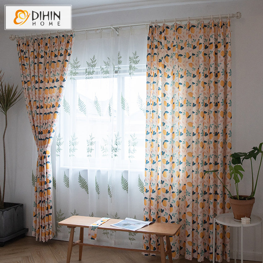 DIHIN HOME Pastoral Fruits Printed,Blackout Grommet Window Curtain for Living Room ,52x63-inch,1 Panel Roman Shades Curtains Window Blinds custom curtains blackout curtains curtains for living room sheer curtains curtain fabric linen curtains kitchen curtains velvet curtains pinch pleat curtains bay window curtains outdoor curtains pleated curtains floral curtains dining room curtains kitchen valances drapes for bedroom patio curtains nursery curtains grommet curtains