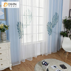 DIHIN HOME Pastoral Green Banana Leaves Printed Sheer Curtain,Grommet Window Curtain for Living Room ,52x63-inch,1 Panel Roman Shades Curtains Window Blinds custom curtains blackout curtains curtains for living room sheer curtains curtain fabric linen curtains kitchen curtains velvet curtains pinch pleat curtains bay window curtains outdoor curtains pleated curtains floral curtains dining room curtains kitchen valances drapes for bedroom patio curtains nursery curtains grommet curtains
