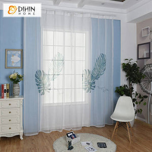DIHIN HOME Pastoral Green Banana Leaves Printed Sheer Curtain,Grommet Window Curtain for Living Room ,52x63-inch,1 Panel Roman Shades Curtains Window Blinds custom curtains blackout curtains curtains for living room sheer curtains curtain fabric linen curtains kitchen curtains velvet curtains pinch pleat curtains bay window curtains outdoor curtains pleated curtains floral curtains dining room curtains kitchen valances drapes for bedroom patio curtains nursery curtains grommet curtains