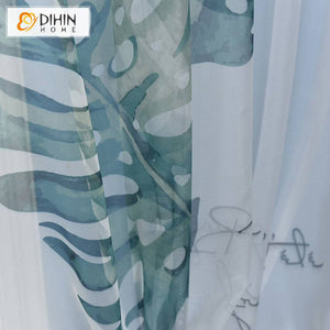 DIHIN HOME Pastoral Green Banana Leaves Printed Sheer Curtain,Grommet Window Curtain for Living Room ,52x63-inch,1 Panel Roman Shades Curtains Window Blinds custom curtains blackout curtains curtains for living room sheer curtains curtain fabric linen curtains kitchen curtains velvet curtains pinch pleat curtains bay window curtains outdoor curtains pleated curtains floral curtains dining room curtains kitchen valances drapes for bedroom patio curtains nursery curtains grommet curtains