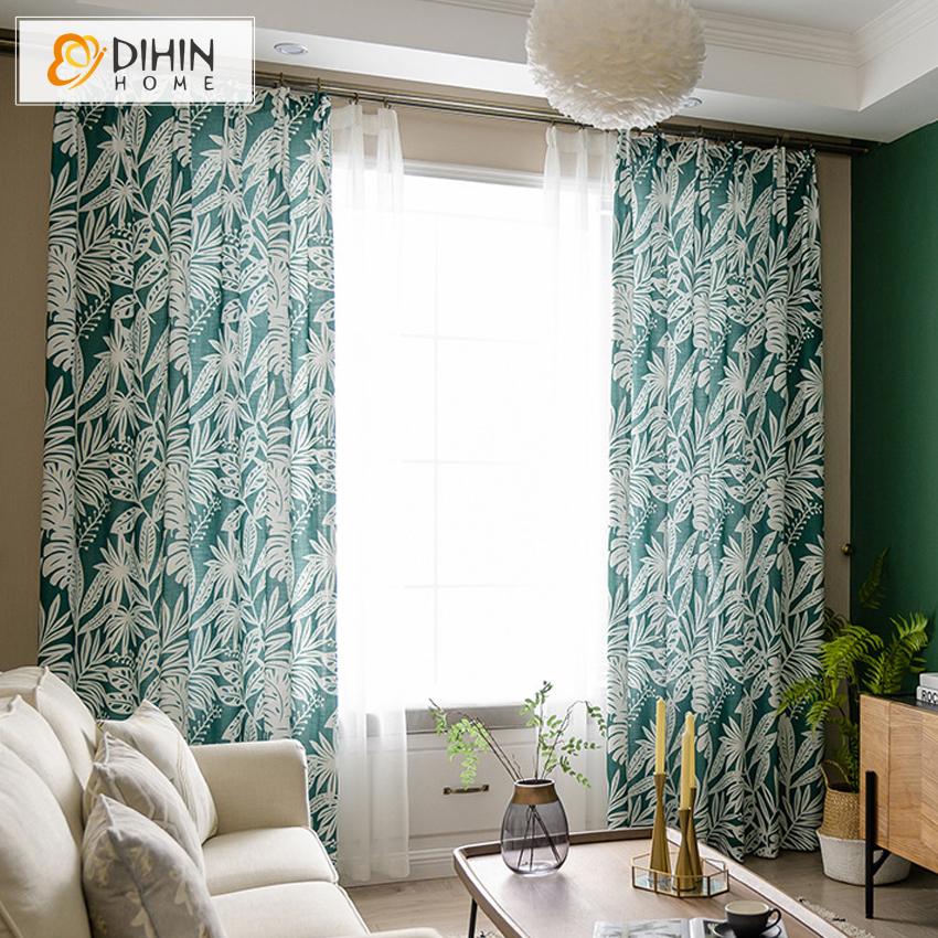 DIHIN HOME Pastoral Green Banana Tree Printed Curtains ,Blackout Grommet Window Curtain for Living Room ,52x63-inch,1 Panel Roman Shades Curtains Window Blinds custom curtains blackout curtains curtains for living room sheer curtains curtain fabric linen curtains kitchen curtains velvet curtains pinch pleat curtains bay window curtains outdoor curtains pleated curtains floral curtains dining room curtains kitchen valances drapes for bedroom patio curtains nursery curtains grommet curtains