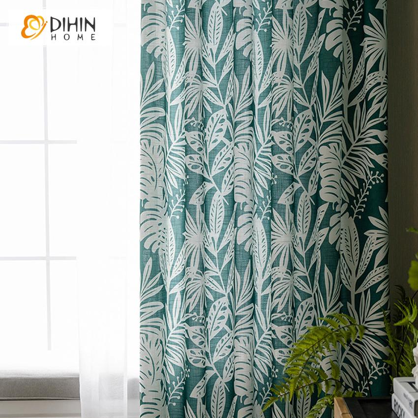 DIHIN HOME Pastoral Green Banana Tree Printed Curtains ,Blackout Grommet Window Curtain for Living Room ,52x63-inch,1 Panel Roman Shades Curtains Window Blinds custom curtains blackout curtains curtains for living room sheer curtains curtain fabric linen curtains kitchen curtains velvet curtains pinch pleat curtains bay window curtains outdoor curtains pleated curtains floral curtains dining room curtains kitchen valances drapes for bedroom patio curtains nursery curtains grommet curtains