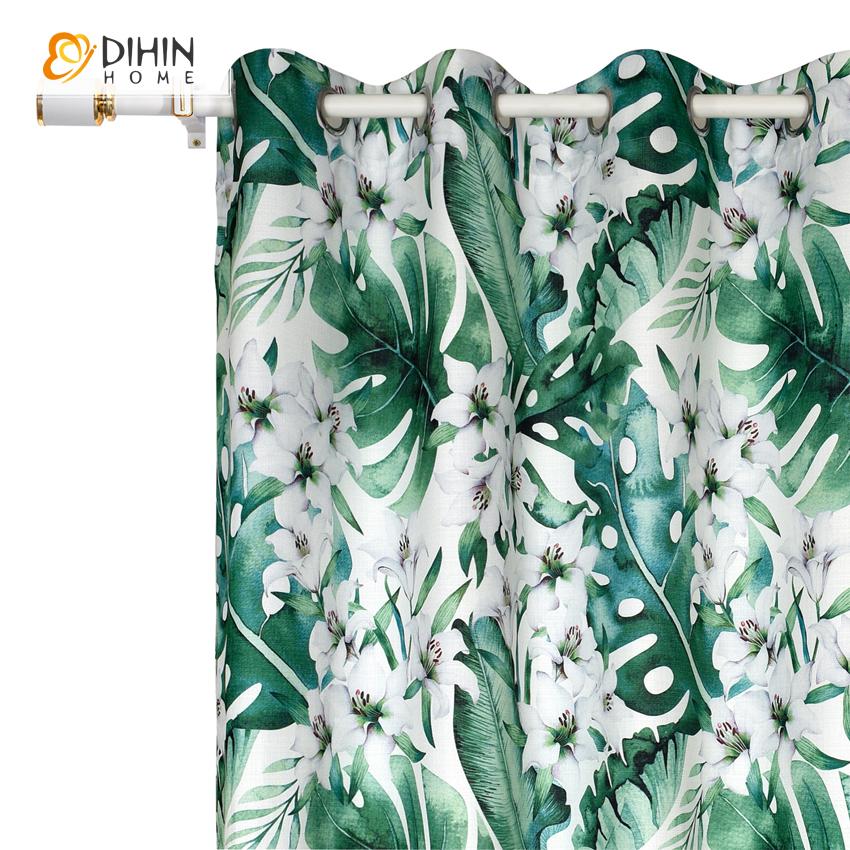 DIHIN HOME Pastoral Green Banana Tree Printed Curtains ,Blackout Grommet Window Curtain for Living Room ,52x63-inch,1 Panel Roman Shades Curtains Window Blinds custom curtains blackout curtains curtains for living room sheer curtains curtain fabric linen curtains kitchen curtains velvet curtains pinch pleat curtains bay window curtains outdoor curtains pleated curtains floral curtains dining room curtains kitchen valances drapes for bedroom patio curtains nursery curtains grommet curtains