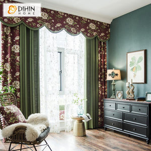 DIHIN HOME Pastoral Green Color Cotton Linen Fabric Flowers Printed,Blackout Curtains Grommet Window Curtain for Living Room ,52x63-inch,1 Panel Roman Shades Curtains Window Blinds custom curtains blackout curtains curtains for living room sheer curtains curtain fabric linen curtains kitchen curtains velvet curtains pinch pleat curtains bay window curtains outdoor curtains pleated curtains floral curtains dining room curtains kitchen valances drapes for bedroom patio curtains nursery curtains grommet curtai