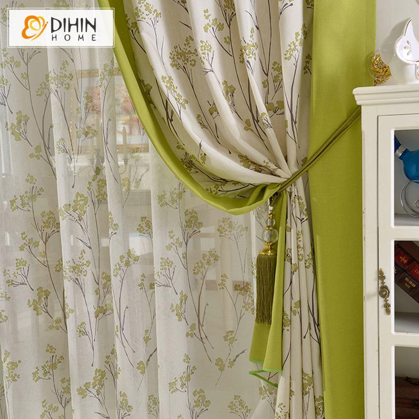 DIHIN HOME Pastoral Green Color Natural Plants Printed,Blackout Grommet Window Curtain for Living Room ,52x63-inch,1 Panel Roman Shades Curtains Window Blinds custom curtains blackout curtains curtains for living room sheer curtains curtain fabric linen curtains kitchen curtains velvet curtains pinch pleat curtains bay window curtains outdoor curtains pleated curtains floral curtains dining room curtains kitchen valances drapes for bedroom patio curtains nursery curtains grommet curtains