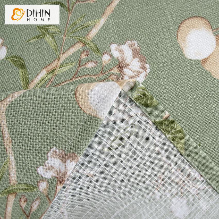 DIHIN HOME Pastoral Green Fabric Bird and Flower Printed Tablecloth For Rectangle Tables,Custom Washed Linen Tablecloth,Handmade Rectangle Table Cover Roman Shades Curtains Window Blinds custom curtains blackout curtains curtains for living room sheer curtains curtain fabric linen curtains kitchen curtains velvet curtains pinch pleat curtains bay window curtains outdoor curtains pleated curtains floral curtains dining room curtains kitchen valances drapes for bedroom patio curtains nursery curtains grommet 