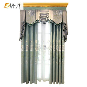 DIHIN HOME Pastoral Green Flowers Embroidered Valance ,Blackout Curtains Grommet Window Curtain for Living Room ,52x90-inch,1 Panel Roman Shades Curtains Window Blinds custom curtains blackout curtains curtains for living room sheer curtains curtain fabric linen curtains kitchen curtains velvet curtains pinch pleat curtains bay window curtains outdoor curtains pleated curtains floral curtains dining room curtains kitchen valances drapes for bedroom patio curtains nursery curtains grommet curtains