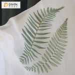 DIHIN HOME Pastoral Green Grass Embroidered Sheer Curtain,Grommet Window Curtain for Living Room ,52x63-inch,1 Panel Curtains custom curtains blackout curtains curtains for living room curtain fabric linen curtains