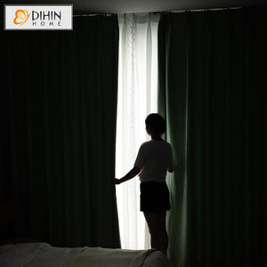 DIHIN HOME Pastoral Green Jacquard Curtain,Blackout Grommet Window Curtain for Living Room,1 Panel Roman Shades Curtains Window Blinds custom curtains blackout curtains curtains for living room sheer curtains curtain fabric linen curtains kitchen curtains velvet curtains pinch pleat curtains bay window curtains outdoor curtains pleated curtains floral curtains dining room curtains kitchen valances drapes for bedroom patio curtains nursery curtains grommet curtains