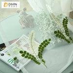 DIHIN HOME Pastoral Green Leaves Embroidered,Sheer Curtain,Grommet Window Curtain for Living Room ,52x63-inch,1 Panel Curtains custom curtains blackout curtains curtains for living room curtain fabric linen curtains