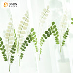 DIHIN HOME Pastoral Green Leaves Embroidered,Sheer Curtain,Grommet Window Curtain for Living Room ,52x63-inch,1 Panel Curtains custom curtains blackout curtains curtains for living room curtain fabric linen curtains