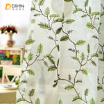 DIHIN HOME Pastoral Green Leaves Embroidered,Sheer Curtain, Grommet Window Curtain for Living Room ,52x63-inch,1 Panel Roman Shades Curtains Window Blinds custom curtains blackout curtains curtains for living room sheer curtains curtain fabric linen curtains kitchen curtains velvet curtains pinch pleat curtains bay window curtains outdoor curtains pleated curtains floral curtains dining room curtains kitchen valances drapes for bedroom patio curtains nursery curtains grommet curtains
