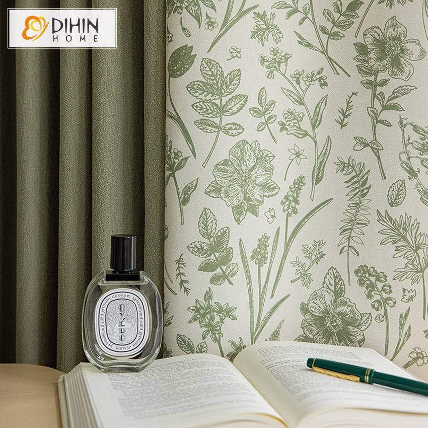 DIHIN HOME Pastoral Green Leaves Printed,Blackout Grommet Window Curtain for Living Room ,52x63-inch,1 Panel Roman Shades Curtains Window Blinds custom curtains blackout curtains curtains for living room sheer curtains curtain fabric linen curtains kitchen curtains velvet curtains pinch pleat curtains bay window curtains outdoor curtains pleated curtains floral curtains dining room curtains kitchen valances drapes for bedroom patio curtains nursery curtains grommet curtains