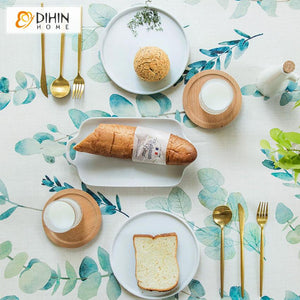 DIHIN HOME Pastoral Green Leaves Printed Tablecloth For Rectangle Tables,Custom Washed Linen Tablecloth,Handmade Rectangle Table Cover Roman Shades Curtains Window Blinds custom curtains blackout curtains curtains for living room sheer curtains curtain fabric linen curtains kitchen curtains velvet curtains pinch pleat curtains bay window curtains outdoor curtains pleated curtains floral curtains dining room curtains kitchen valances drapes for bedroom patio curtains nursery curtains grommet curtains