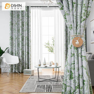 DIHIN HOME Pastoral Green Plants Printed,Blackout Grommet Window Curtain for Living Room ,52x63-inch,1 Panel Roman Shades Curtains Window Blinds custom curtains blackout curtains curtains for living room sheer curtains curtain fabric linen curtains kitchen curtains velvet curtains pinch pleat curtains bay window curtains outdoor curtains pleated curtains floral curtains dining room curtains kitchen valances drapes for bedroom patio curtains nursery curtains grommet curtains