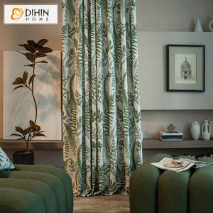 DIHIN HOME Pastoral Green Plants Printed,Blackout Grommet Window Curtain for Living Room ,52x63-inch,1 Panel Roman Shades Curtains Window Blinds custom curtains blackout curtains curtains for living room sheer curtains curtain fabric linen curtains kitchen curtains velvet curtains pinch pleat curtains bay window curtains outdoor curtains pleated curtains floral curtains dining room curtains kitchen valances drapes for bedroom patio curtains nursery curtains grommet curtains