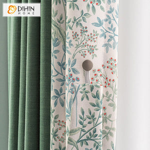 DIHIN HOME Pastoral Green Printed,Blackout Grommet Window Curtain for Living Room ,52x63-inch,1 Panel Roman Shades Curtains Window Blinds custom curtains blackout curtains curtains for living room sheer curtains curtain fabric linen curtains kitchen curtains velvet curtains pinch pleat curtains bay window curtains outdoor curtains pleated curtains floral curtains dining room curtains kitchen valances drapes for bedroom patio curtains nursery curtains grommet curtains