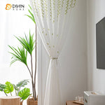 DIHIN HOME Pastoral Green Willow Branches White Sheer Curtain,Grommet Window Curtain for Living Room ,52x63-inch,1 Panel Roman Shades Curtains Window Blinds custom curtains blackout curtains curtains for living room sheer curtains curtain fabric linen curtains kitchen curtains velvet curtains pinch pleat curtains bay window curtains outdoor curtains pleated curtains floral curtains dining room curtains kitchen valances drapes for bedroom patio curtains nursery curtains grommet curtains
