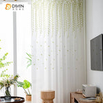 DIHIN HOME Pastoral Green Willow Branches White Sheer Curtain,Grommet Window Curtain for Living Room ,52x63-inch,1 Panel Roman Shades Curtains Window Blinds custom curtains blackout curtains curtains for living room sheer curtains curtain fabric linen curtains kitchen curtains velvet curtains pinch pleat curtains bay window curtains outdoor curtains pleated curtains floral curtains dining room curtains kitchen valances drapes for bedroom patio curtains nursery curtains grommet curtains