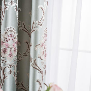 DIHIN HOME Pastoral High-precision Embroidery Blackout Curtains,Blackout Grommet Window Curtain for Living Room ,52x63-inch,1 Panel Roman Shades Curtains Window Blinds custom curtains blackout curtains curtains for living room sheer curtains curtain fabric linen curtains kitchen curtains velvet curtains pinch pleat curtains bay window curtains outdoor curtains pleated curtains floral curtains dining room curtains kitchen valances drapes for bedroom patio curtains nursery curtains grommet curtains