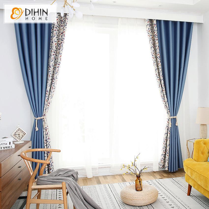 DIHIN HOME Pastoral High Quality Spliced Leaves Printed,Blackout Grommet Window Curtain for Living Room ,52x63-inch,1 Panel Roman Shades Curtains Window Blinds custom curtains blackout curtains curtains for living room sheer curtains curtain fabric linen curtains kitchen curtains velvet curtains pinch pleat curtains bay window curtains outdoor curtains pleated curtains floral curtains dining room curtains kitchen valances drapes for bedroom patio curtains nursery curtains grommet curtains
