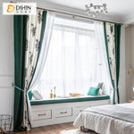 DIHIN HOME Pastoral Ink Flowers Spliced Curtains，Blackout Grommet Window Curtain for Living Room ,52x63-inch,1 Panel Roman Shades Curtains Window Blinds custom curtains blackout curtains curtains for living room sheer curtains curtain fabric linen curtains kitchen curtains velvet curtains pinch pleat curtains bay window curtains outdoor curtains pleated curtains floral curtains dining room curtains kitchen valances drapes for bedroom patio curtains nursery curtains grommet curtains