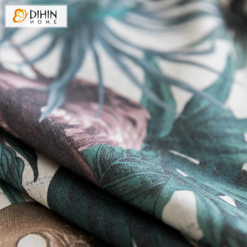 DIHIN HOME Pastoral Ink Flowers Spliced Curtains，Blackout Grommet Window Curtain for Living Room ,52x63-inch,1 Panel Roman Shades Curtains Window Blinds custom curtains blackout curtains curtains for living room sheer curtains curtain fabric linen curtains kitchen curtains velvet curtains pinch pleat curtains bay window curtains outdoor curtains pleated curtains floral curtains dining room curtains kitchen valances drapes for bedroom patio curtains nursery curtains grommet curtains