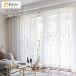 DIHIN HOME Pastoral Landscape Painting Embroidered,Sheer Curtain,Grommet Window Curtain for Living Room ,52x63-inch,1 Panel Curtains custom curtains blackout curtains curtains for living room curtain fabric linen curtains