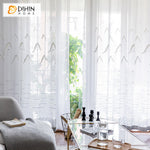 DIHIN HOME Pastoral Landscape Painting Embroidered,Sheer Curtain,Grommet Window Curtain for Living Room ,52x63-inch,1 Panel Curtains custom curtains blackout curtains curtains for living room curtain fabric linen curtains