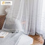 DIHIN HOME Pastoral Landscape Painting Embroidered,Sheer Curtain,Grommet Window Curtain for Living Room ,52x63-inch,1 Panel Curtains custom curtains blackout curtains curtains for living room curtain fabric linen curtains