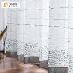 DIHIN HOME Pastoral Landscape Painting Embroidered,Sheer Curtain,Grommet Window Curtain for Living Room ,52x63-inch,1 Panel Curtains custom curtains blackout curtains curtains for living room curtain fabric linen curtains