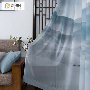 DIHIN HOME Pastoral Landscape Painting Printed,Sheer Curtain,Grommet Window Curtain for Living Room ,52x63-inch,1 Panel Roman Shades Curtains Window Blinds custom curtains blackout curtains curtains for living room sheer curtains curtain fabric linen curtains kitchen curtains velvet curtains pinch pleat curtains bay window curtains outdoor curtains pleated curtains floral curtains dining room curtains kitchen valances drapes for bedroom patio curtains nursery curtains grommet curtains