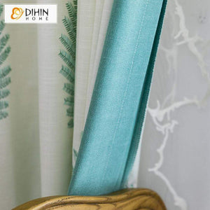DIHIN HOME Pastoral Leaves Embroidered Spliced Curtains，Blackout Grommet Window Curtain for Living Room ,52x63-inch,1 Panel Roman Shades Curtains Window Blinds custom curtains blackout curtains curtains for living room sheer curtains curtain fabric linen curtains kitchen curtains velvet curtains pinch pleat curtains bay window curtains outdoor curtains pleated curtains floral curtains dining room curtains kitchen valances drapes for bedroom patio curtains nursery curtains grommet curtains