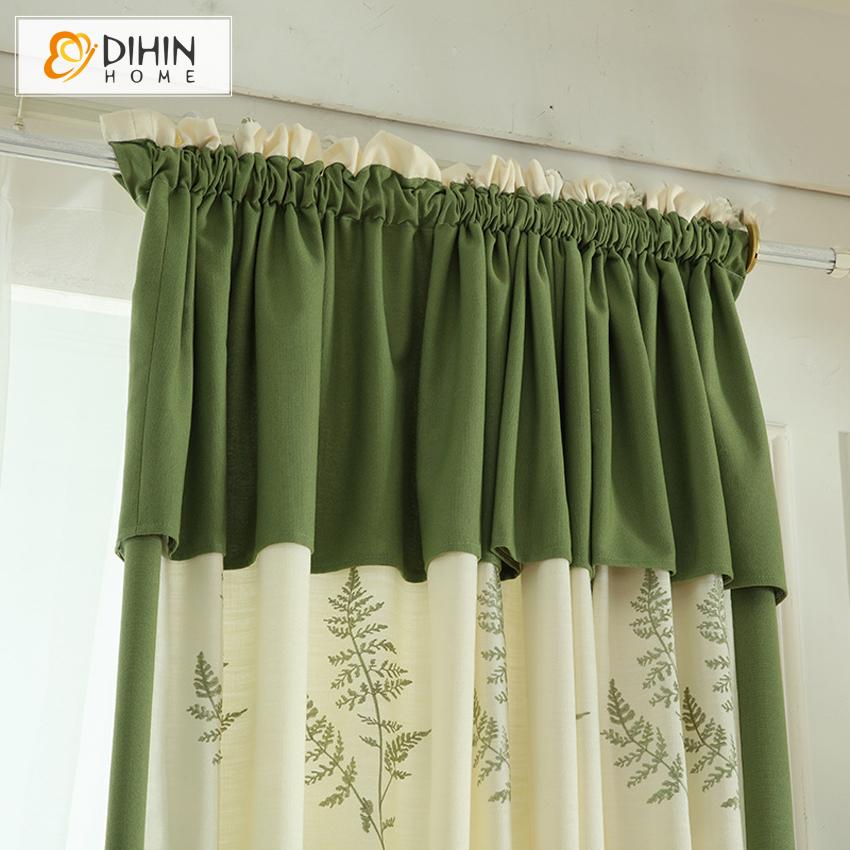 DIHIN HOME Pastoral Leaves Green Color Embroidered,Blackout Grommet Window Curtain for Living Room ,52x63-inch,1 Panel Roman Shades Curtains Window Blinds custom curtains blackout curtains curtains for living room sheer curtains curtain fabric linen curtains kitchen curtains velvet curtains pinch pleat curtains bay window curtains outdoor curtains pleated curtains floral curtains dining room curtains kitchen valances drapes for bedroom patio curtains nursery curtains grommet curtains