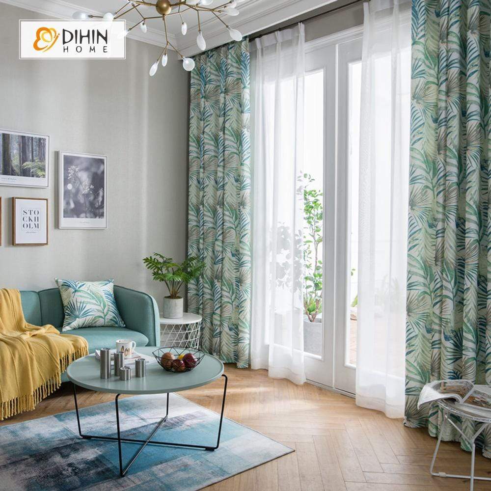 DIHIN HOME Pastoral Leaves Printed，Blackout Grommet Window Curtain for Living Room ,52x63-inch,1 Panel Roman Shades Curtains Window Blinds custom curtains blackout curtains curtains for living room sheer curtains curtain fabric linen curtains kitchen curtains velvet curtains pinch pleat curtains bay window curtains outdoor curtains pleated curtains floral curtains dining room curtains kitchen valances drapes for bedroom patio curtains nursery curtains grommet curtains