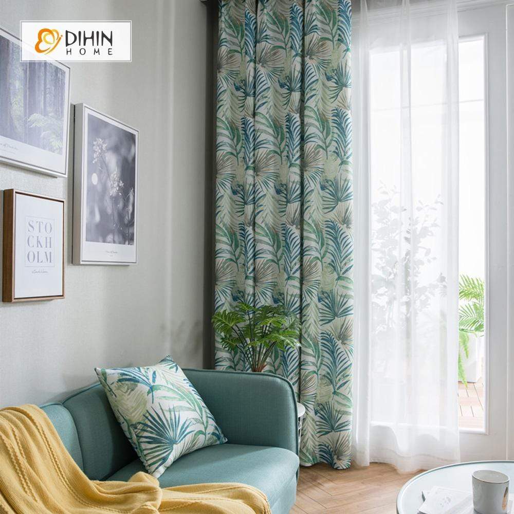 DIHIN HOME Pastoral Leaves Printed，Blackout Grommet Window Curtain for Living Room ,52x63-inch,1 Panel Roman Shades Curtains Window Blinds custom curtains blackout curtains curtains for living room sheer curtains curtain fabric linen curtains kitchen curtains velvet curtains pinch pleat curtains bay window curtains outdoor curtains pleated curtains floral curtains dining room curtains kitchen valances drapes for bedroom patio curtains nursery curtains grommet curtains