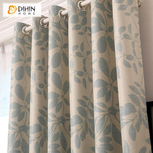 DIHIN HOME Pastoral Leaves Printed,Blackout Grommet Window Curtain for Living Room ,52x63-inch,1 Panel Roman Shades Curtains Window Blinds custom curtains blackout curtains curtains for living room sheer curtains curtain fabric linen curtains kitchen curtains velvet curtains pinch pleat curtains bay window curtains outdoor curtains pleated curtains floral curtains dining room curtains kitchen valances drapes for bedroom patio curtains nursery curtains grommet curtains