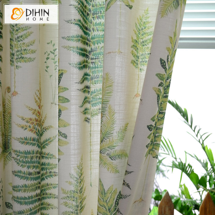 DIHIN HOME Pastoral Leaves Printed Blackout Grommet Window Curtain for Living Room ,52x63-inch,1 Panel Roman Shades Curtains Window Blinds custom curtains blackout curtains curtains for living room sheer curtains curtain fabric linen curtains kitchen curtains velvet curtains pinch pleat curtains bay window curtains outdoor curtains pleated curtains floral curtains dining room curtains kitchen valances drapes for bedroom patio curtains nursery curtains grommet curtains