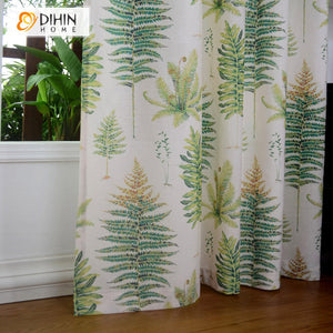 DIHIN HOME Pastoral Leaves Printed Blackout Grommet Window Curtain for Living Room ,52x63-inch,1 Panel Roman Shades Curtains Window Blinds custom curtains blackout curtains curtains for living room sheer curtains curtain fabric linen curtains kitchen curtains velvet curtains pinch pleat curtains bay window curtains outdoor curtains pleated curtains floral curtains dining room curtains kitchen valances drapes for bedroom patio curtains nursery curtains grommet curtains
