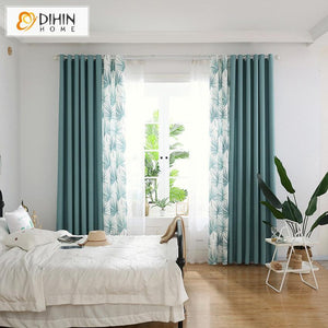DIHIN HOME Pastoral Leaves Spliced Curtains，Blackout Grommet Window Curtain for Living Room ,52x63-inch,1 Panel Roman Shades Curtains Window Blinds custom curtains blackout curtains curtains for living room sheer curtains curtain fabric linen curtains kitchen curtains velvet curtains pinch pleat curtains bay window curtains outdoor curtains pleated curtains floral curtains dining room curtains kitchen valances drapes for bedroom patio curtains nursery curtains grommet curtains