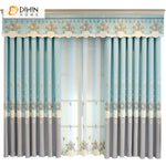 DIHIN HOME Pastoral Light Blue and Grey Embroidered Curtain Luxury Valance ,Blackout Curtains Grommet Window Curtain for Living Room ,52x84-inch,1 Panel Roman Shades Curtains Window Blinds custom curtains blackout curtains curtains for living room sheer curtains curtain fabric linen curtains kitchen curtains velvet curtains pinch pleat curtains bay window curtains outdoor curtains pleated curtains floral curtains dining room curtains kitchen valances drapes for bedroom patio curtains nursery curtains gromme