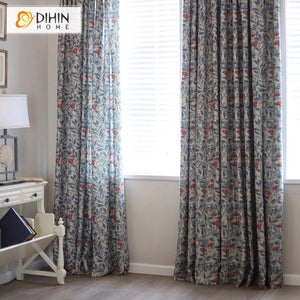 DIHIN HOME Pastoral Natural Cotton Linen Printed,Blackout Grommet Window Curtain for Living Room ,52x63-inch,1 Panel Roman Shades Curtains Window Blinds custom curtains blackout curtains curtains for living room sheer curtains curtain fabric linen curtains kitchen curtains velvet curtains pinch pleat curtains bay window curtains outdoor curtains pleated curtains floral curtains dining room curtains kitchen valances drapes for bedroom patio curtains nursery curtains grommet curtains