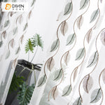 DIHIN HOME Pastoral Natural Leaves Embroidered Curtains,Grommet Window Curtain for Living Room,52x63-inch,1 Panel Roman Shades Curtains Window Blinds custom curtains blackout curtains curtains for living room sheer curtains curtain fabric linen curtains kitchen curtains velvet curtains pinch pleat curtains bay window curtains outdoor curtains pleated curtains floral curtains dining room curtains kitchen valances drapes for bedroom patio curtains nursery curtains grommet curtains