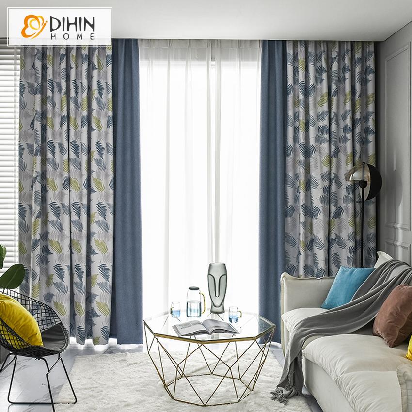 DIHIN HOME Pastoral Natural Leaves Printed,Blackout Grommet Window Curtain for Living Room ,52x63-inch,1 Panel Roman Shades Curtains Window Blinds custom curtains blackout curtains curtains for living room sheer curtains curtain fabric linen curtains kitchen curtains velvet curtains pinch pleat curtains bay window curtains outdoor curtains pleated curtains floral curtains dining room curtains kitchen valances drapes for bedroom patio curtains nursery curtains grommet curtains