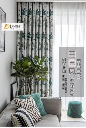 DIHIN HOME Pastoral Natural Leaves Printed Curtain,Blackout Grommet Window Curtain for Living Room,1 Panel Roman Shades Curtains Window Blinds custom curtains blackout curtains curtains for living room sheer curtains curtain fabric linen curtains kitchen curtains velvet curtains pinch pleat curtains bay window curtains outdoor curtains pleated curtains floral curtains dining room curtains kitchen valances drapes for bedroom patio curtains nursery curtains grommet curtains