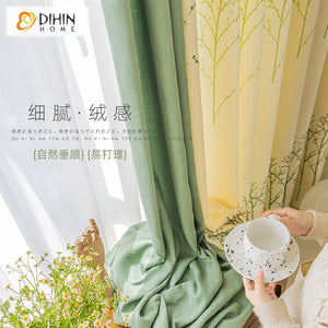 DIHIN HOME Pastoral Natural Tree Printed,Blackout Grommet Window Curtain for Living Room,1 Panel Roman Shades Curtains Window Blinds custom curtains blackout curtains curtains for living room sheer curtains curtain fabric linen curtains kitchen curtains velvet curtains pinch pleat curtains bay window curtains outdoor curtains pleated curtains floral curtains dining room curtains kitchen valances drapes for bedroom patio curtains nursery curtains grommet curtains