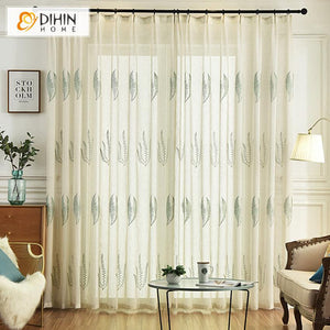 DIHIN HOME Pastoral Natural Water Grass Embroidered ,Sheer Curtain, Grommet Window Curtain for Living Room ,52x63-inch,1 Panel Roman Shades Curtains Window Blinds custom curtains blackout curtains curtains for living room sheer curtains curtain fabric linen curtains kitchen curtains velvet curtains pinch pleat curtains bay window curtains outdoor curtains pleated curtains floral curtains dining room curtains kitchen valances drapes for bedroom patio curtains nursery curtains grommet curtains