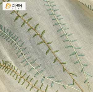 DIHIN HOME Pastoral Natural Water Grass Embroidered ,Sheer Curtain, Grommet Window Curtain for Living Room ,52x63-inch,1 Panel Roman Shades Curtains Window Blinds custom curtains blackout curtains curtains for living room sheer curtains curtain fabric linen curtains kitchen curtains velvet curtains pinch pleat curtains bay window curtains outdoor curtains pleated curtains floral curtains dining room curtains kitchen valances drapes for bedroom patio curtains nursery curtains grommet curtains